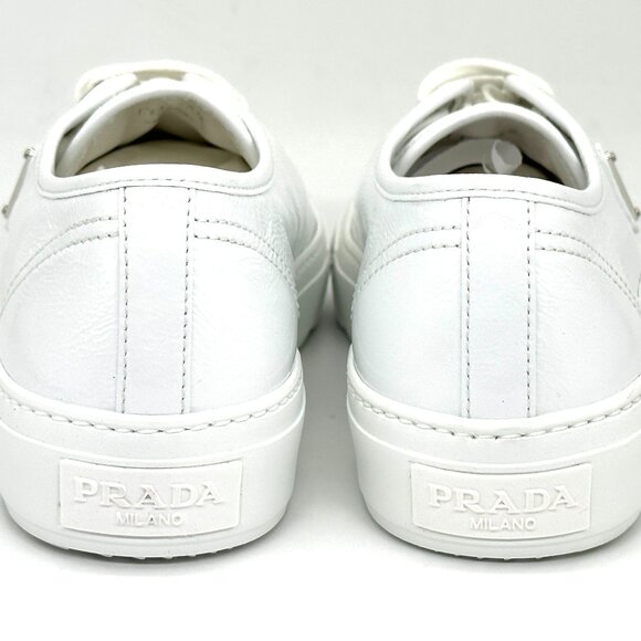 PRADA Triangle Logo Smash Naplak Platform Sneakers Trainers Flat Shoes - Picture 11 of 16